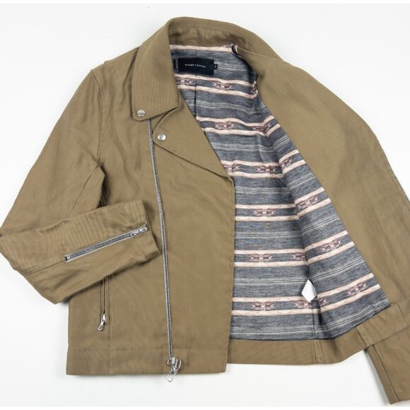 Wings + Horns Moto Jacket Men's Small Corduroy Brown Riders Asymmetrical Zip - Picture 5 of 14
